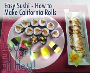 Japanese sushi roll, the california roll.